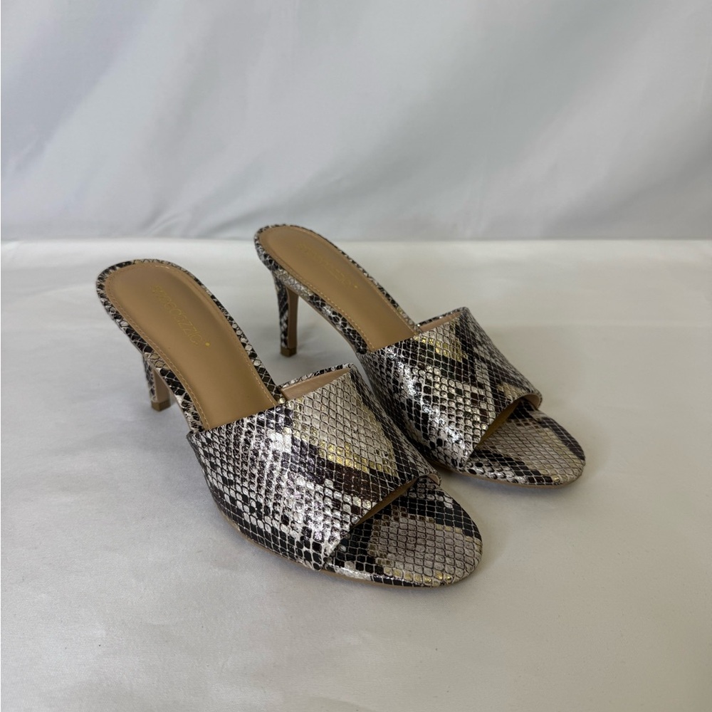 Faux Snakeskin Women's Slip-on Sandals - Picture 2 of 9